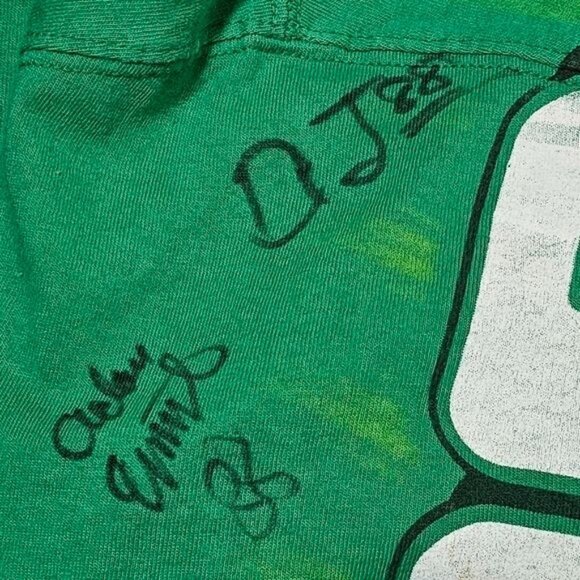 Chase Authentic Dale Earnhardt Jr. Green Tshirt Sz M AMP 2008 Pit Crew Signed - Picture 2 of 6